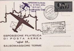 1959-cartolina Per Esposizione Filatelica Di Posta Aerea "Efist 59" Bollo Figura - Poste Aérienne
