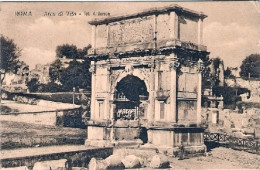 1916-cartolina Roma Arco Di Tito Affrancata 5c. Leoni Annullo Amb. Roma Torino 2 - Andere & Zonder Classificatie