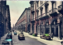 1956-cartolina Torino Via Roma Affrancata L.15 Italia Al Lavoro Diretta In Franc - Otros & Sin Clasificación