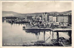 1939-cartolina Foto Fiume-porto-riva Emanuele Filiberto Affrancata Coppia 5c. Im - Croatie