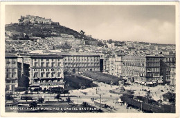 1934-cartolina Foto Napoli Piazza Municipio E Castel Sant'elmo,viaggiata - Napoli (Neapel)