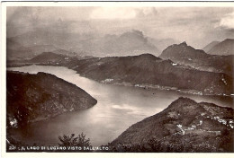 1938-cartolina Foto Il Lago Di Lugano Visto Dall'alto Affrancata 20c. Imperiale  - Varese