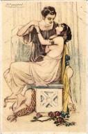 1930circa-"amanti" Stile Liberty Disegnatore Mauzan - Couples