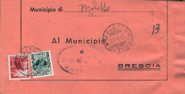 1953-piego Municipale Da Brescia Esente Da Tasse Postale Per IX Censimento Popol - 1946-60: Marcofilie