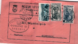 1955-piego Municipale Affrancato Italia Al Lavoro L.1+L.2+Propaganda Turistica L - 1946-60: Marcofilie
