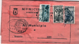 1955-piego Municipale Affrancato Italia Al Lavoro L.1+L.2+Propaganda Turistica L - 1946-60: Marcofilie