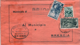 1953-piego Municipale Affrancato Italia Al Lavoro L.1+L.2+Giornata Delle Forze A - 1946-60: Marcofilie