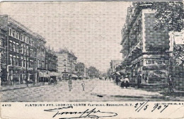 1907-U.S.A. Cartolina Flatbush Ave.looking North Diretta In Italia Affrancata 2c - Sonstige & Ohne Zuordnung