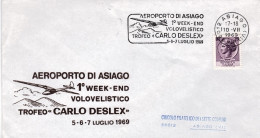 1969-aeroporto Di Asiago 1 Week-end Volovelistico Trofeo Carlo Deslex - 1961-70: Poststempel