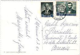 1960-San Marino Cartolina Con 4 Vedute Variamente Affrancata Viaggiata - Storia Postale