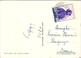 1958-San Marino Cartolina Con 4 Vedute Affrancata L.15 Garibaldi Isolato - Storia Postale