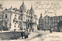 1905-Monaco Cartolina Montecarlo Le Casino Et L'hotel De Paris Affrancata 10c. D - Autres & Non Classés