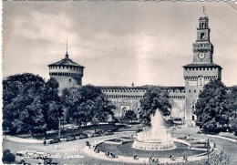 1957-cartolina Milano Castello Sforzesco Affrancata L.15 S.Domenico Savio Isolat - Milano (Milan)