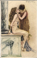 1930circa-"amanti" Stile Liberty Disegnatore Mauzan - Coppie