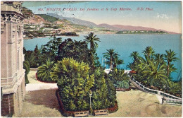 1912-Monaco Cartolina Montecarlo Les Jardines Et Le Cap Martin Affrancata Coppia - Autres & Non Classés