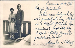1926-Laurana Cartolina Foto Quadretto Familiare Diretta In Ungheria Affrancata 6 - Croazia