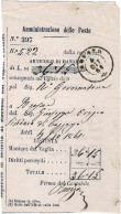 1861-ricevuta Vaglia Postale Con Annullo A Doppio Cerchio Rovato 4 Ottobre - Poststempel