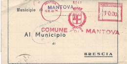 1949-piego Comunale In Partenza Da Brescia Con Affrancatura L.10 Arancio Democra - Machines à Affranchir (EMA)