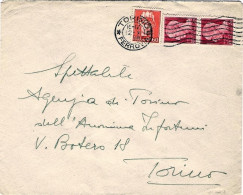 1945-Luogotenenza Busta Affrancata Coppia 20c.+60c. Imperiale Senza Fasci - Poststempel