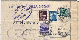 1948-piego Municipale Villa D'Ogna In Partenza Affrancato Con Due L.8 Democratic - 1946-60: Marcofilie