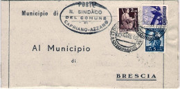 1948-piego Municipale Capriano Azzano Affrancato In Spedizione L.8 Democratica E - 1946-60: Marcophilia