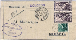 1948-piego Municipale Dolcedo Imperia Affrancato In Spedizione L.8 Democratica+L - 1946-60: Marcofilie