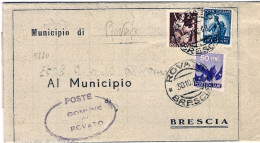 1948-piego Municipale Rovato Affrancato In Spedizione L.8 Democratica Ed Rispedi - 1946-60: Marcophilia