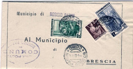 1951-piego Municipale Bosisio Parini Affrancato In Spedizione L.10 Italia Al Lav - 1946-60: Marcophilia
