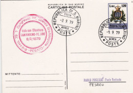 1979-San Marino Aerogramma 1 Congresso Int. Scenze Grafologiche, Volo Con Elicot - Luftpost