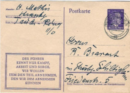 1944-Germania Cartolina Postale 6p.Hitler "Der Fuhrer Kennt Nur Kamps,arbeit"via - Lettres & Documents