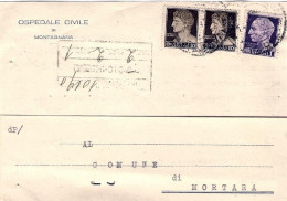 1945-cartolina Ospedaliera Affrancata Due 10c.+L.1 Senza Fasci Imperiale Emissio - Marcophilie