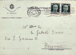 1945-cartolina Della Regia Universita' Degli Studi Di Firenze Affrancata Coppia  - Marcofilie