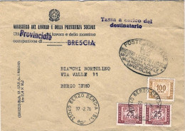 1976-busta Con Tassa A Carico Del Destinatario Con Coppia Segnatasse L.25+L.100  - 1971-80: Marcophilia