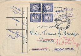 1955-cartolina Notifica Del Ministero Dell'agricoltura E Delle Foreste Tassa A C - 1946-60: Marcophilie