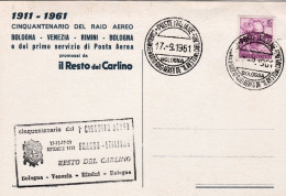 1961-Cinquantenario Del Raid Aereo Bologna Venezia Rimini Bologna E Del Primo Se - 1961-70: Marcophilia