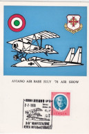 1978-Aviano (PN) 16 Manifestazione Aerea Internazionale Cartolina Celebrativa - Poste Aérienne