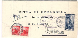 1951-piego Anagrafico Da Stradella Affrancato Coppia L.4 Democratica+L.5 Italia  - 1946-60: Marcophilie
