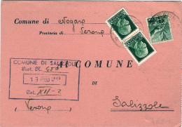 1946-Mista Regno Repubblica Cartolina Comunale Affrancata Coppia 25c. Imperiale+ - 1946-60: Marcofilie