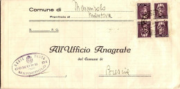 1946-piego Comunale Affrancato Due Coppie 50c. Imperiale Senza Fasci Annullo Mar - Marcophilie