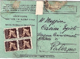 1945-avviso Ricevimento Notificazione Atti Giudiziari Affrancato 2 Coppie Posta  - Storia Postale