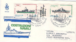 1980-busta Fdc Venetia Costruzioni Navali 2 Valori Con Appendice Centrale Viaggi - FDC