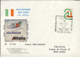 1997-biglietto Postale Dispaccio Aereo La Freccia Alata Torino Roma Per I 50 Ann - Poste Aérienne