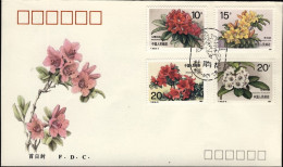 1991-Cina China S.8 Valori (T162) Azalea Flowersu Su 2 Fdc - Lettres & Documents