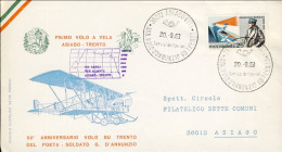 1963-Aliante Dei Volovelisti Trentini I^volo A Vela Asiago Trento E 53 Anniversa - 1961-70: Marcophilia