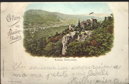 1902-Germania Gruss Aus Baden Baden Altes Schloss, Viaggiata Diretta In Belgio - Autres & Non Classés