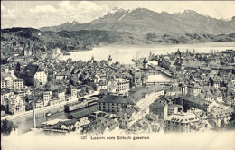 1907-Svizzera Luzern Vom Gutsch Gesehen, Viaggiata Diretta In Belgio - Autres & Non Classés