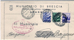 1949-piego Municipale Affrancato 50c.+L.1+L.6 Democratica - 1946-60: Marcofilie