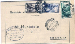 1951-piego Municipale Affrancato L.1+L.2+L.10 - 1946-60: Marcophilie