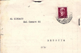 1945-piego Affrancato L.2 Imperiale Senza Fasci Emissione Di Novara Isolato - Marcophilia