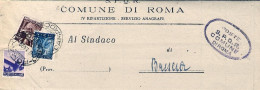 1949-piego Comunale Affrancato 50c.+L.2+L.5 Democratica Annullo Roma Campidoglio - 1946-60: Marcophilie